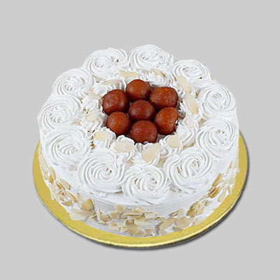 "Round shape Pineapple Gulab Jamun cake - 1kg - Click here to View more details about this Product